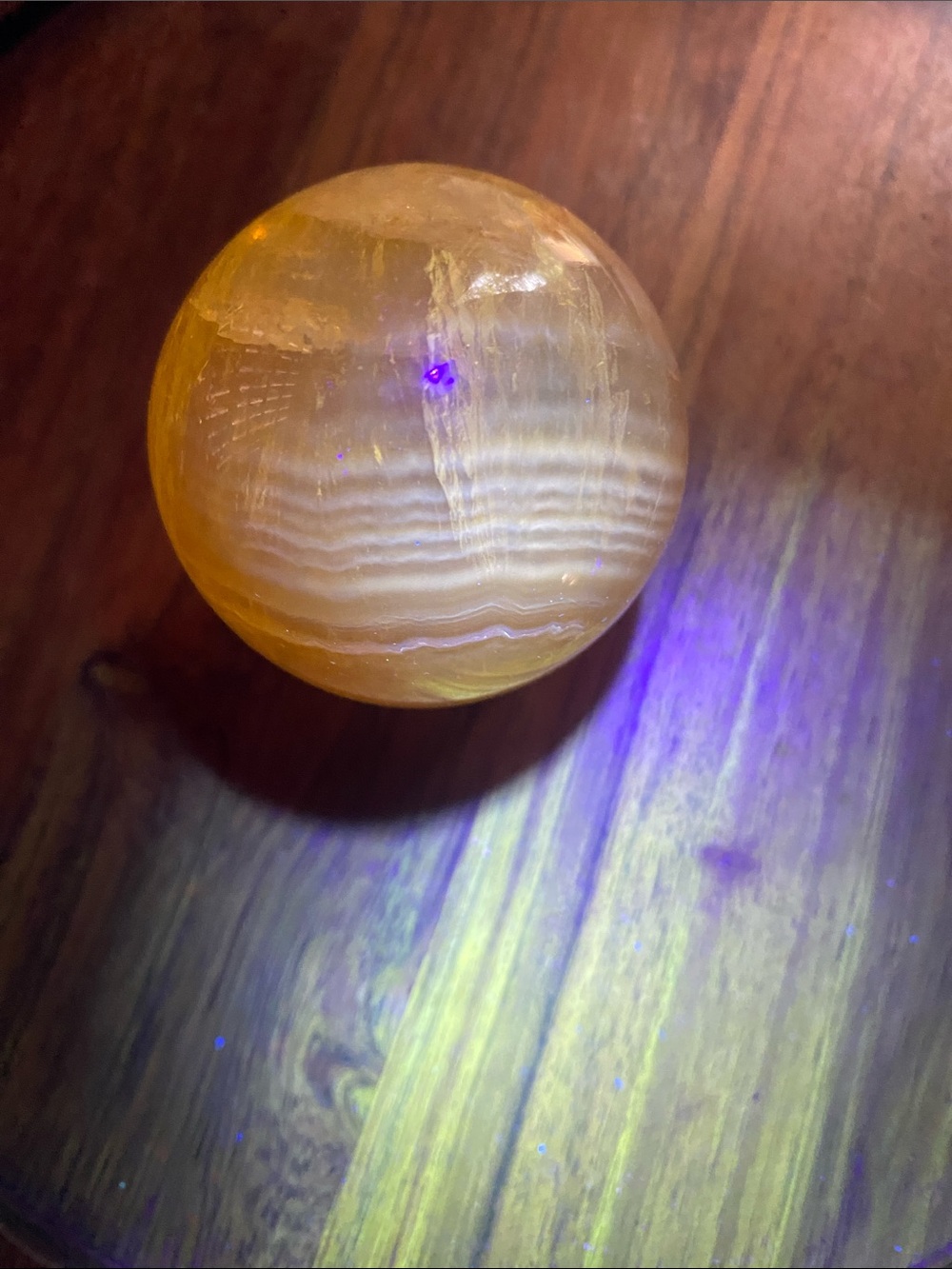 Yellow fluorite sphere - Picture 5 of 5